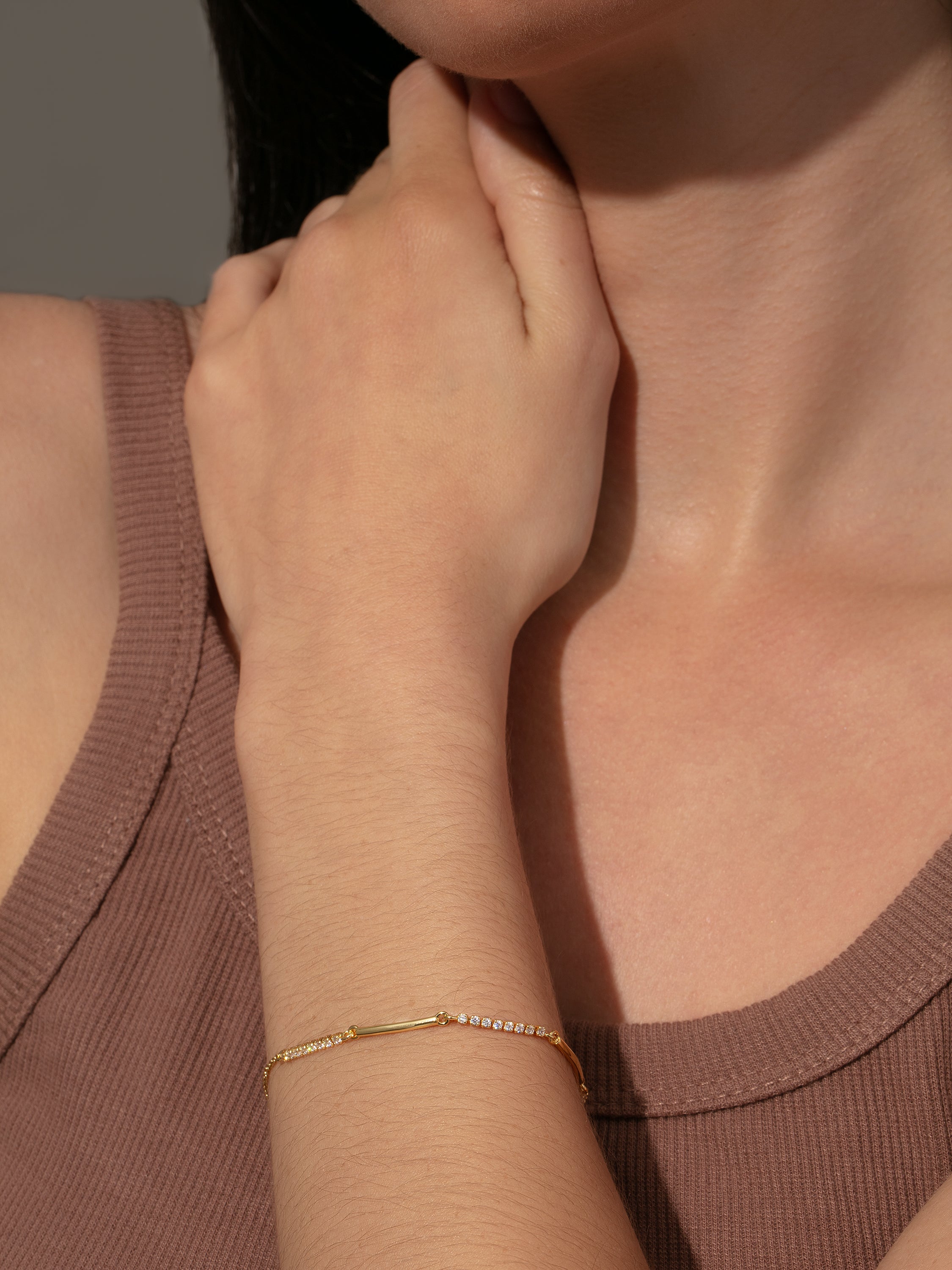 Gold Bar and Studded Dainty Bracelet Uncommon James