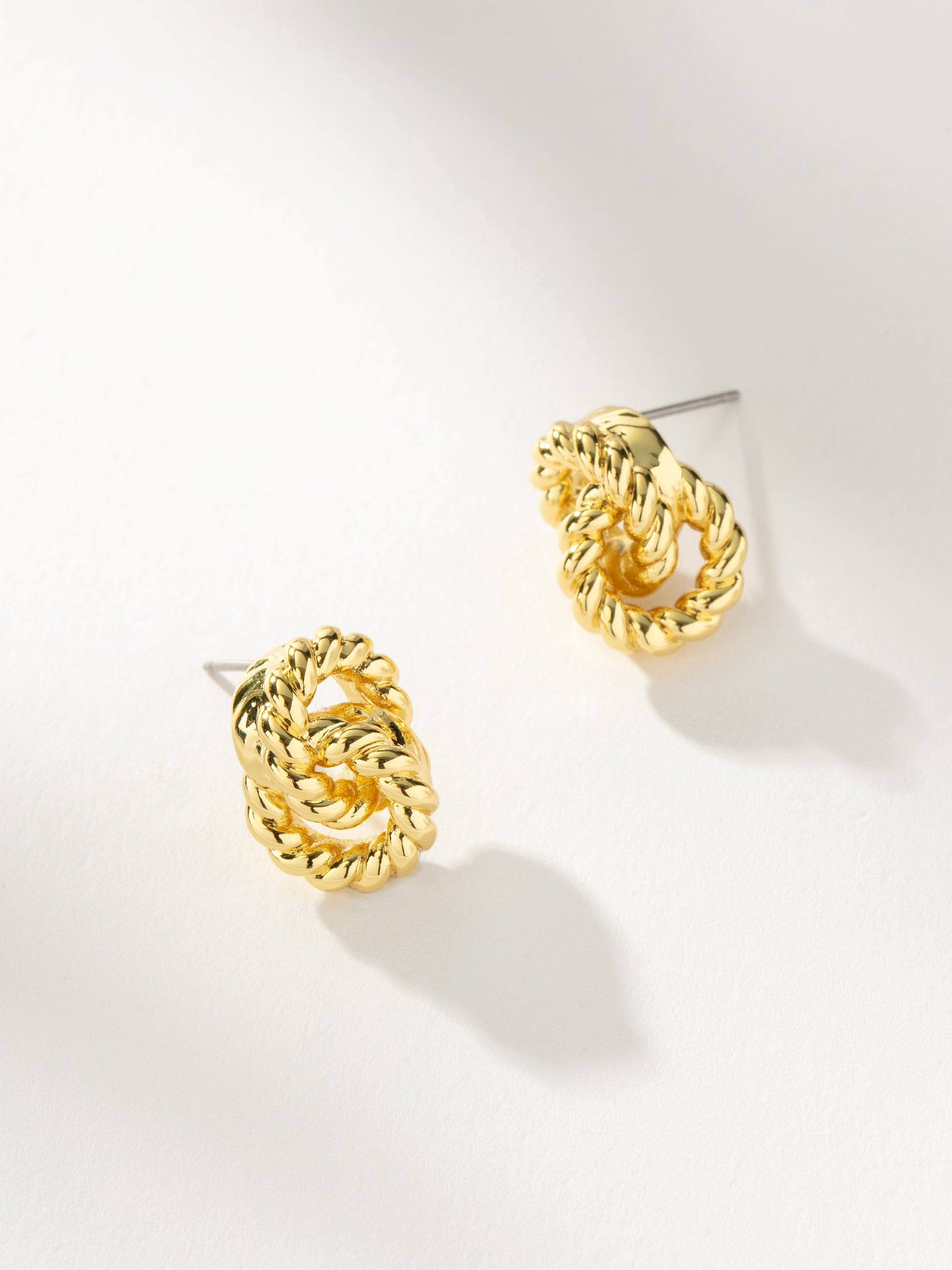 Eternity Twisted Hoop Stud Earrings in Gold Uncommon James