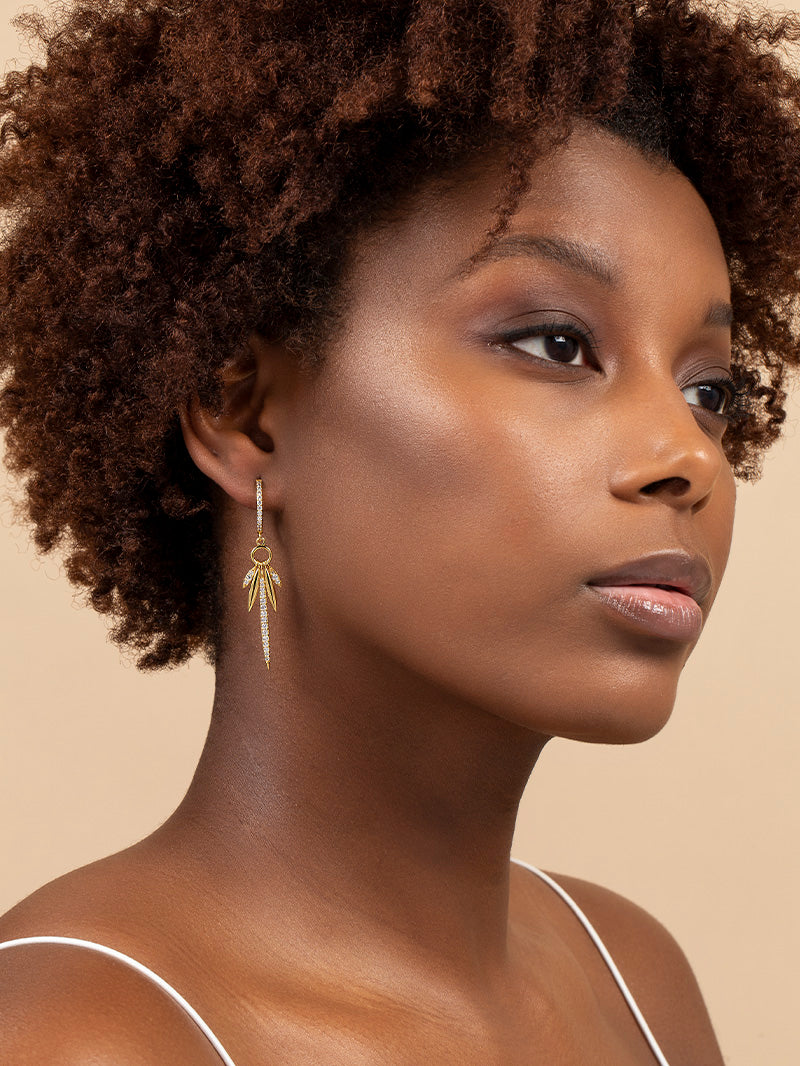 Rocker Girl Earrings | Gold | Model Image | Uncommon James