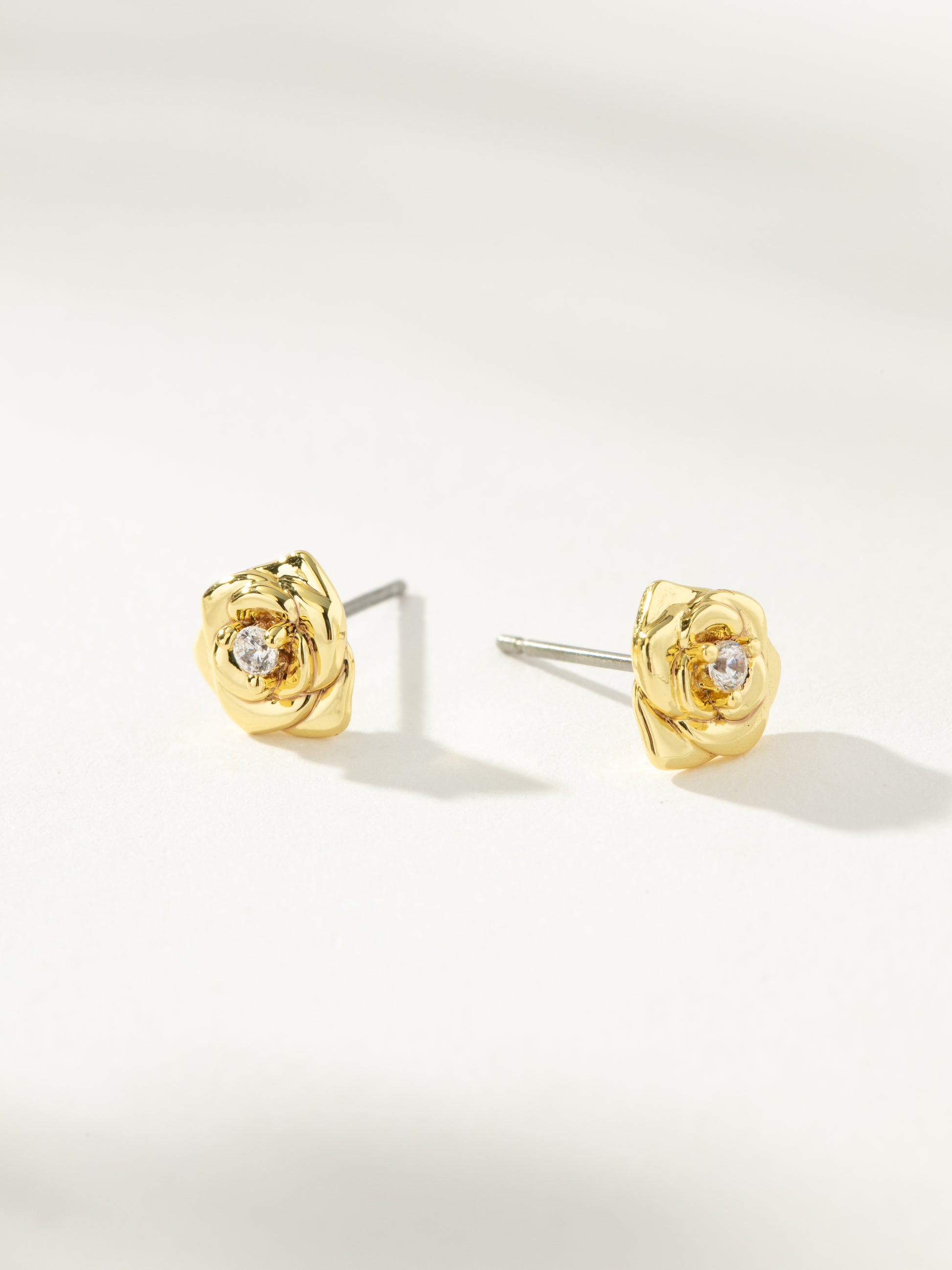Rose Stud Earrings | Gold | Product Image | Uncommon James