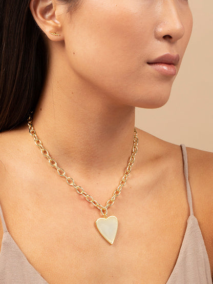 ["Big Love Necklace ", " Gold ", " Model Image ", " Uncommon James"]