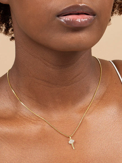 ["Box Chain Necklace ", " Gold ", " Model Image ", " Uncommon James"]