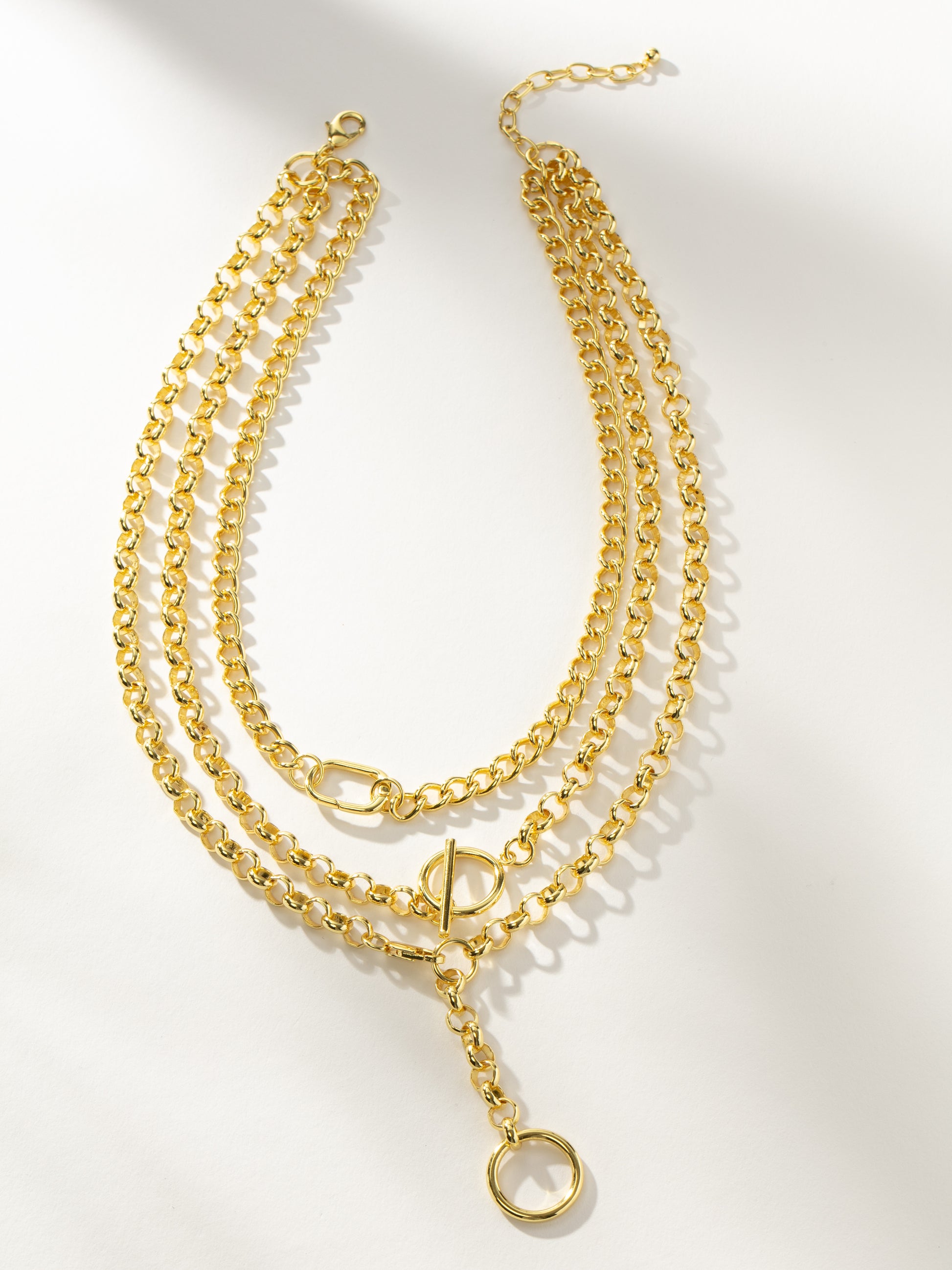 Luxe Layered Chains Statement Necklace in Gold Uncommon James