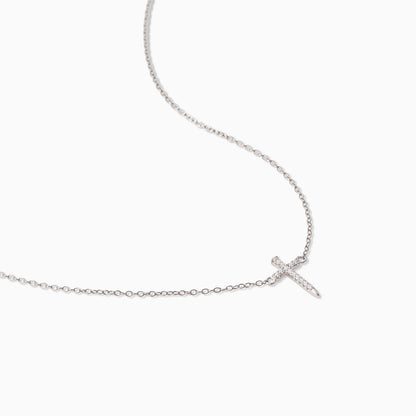 ["Simple Cross Necklace ", " Sterling Silver ", " Product Detail Image ", " Uncommon James"]