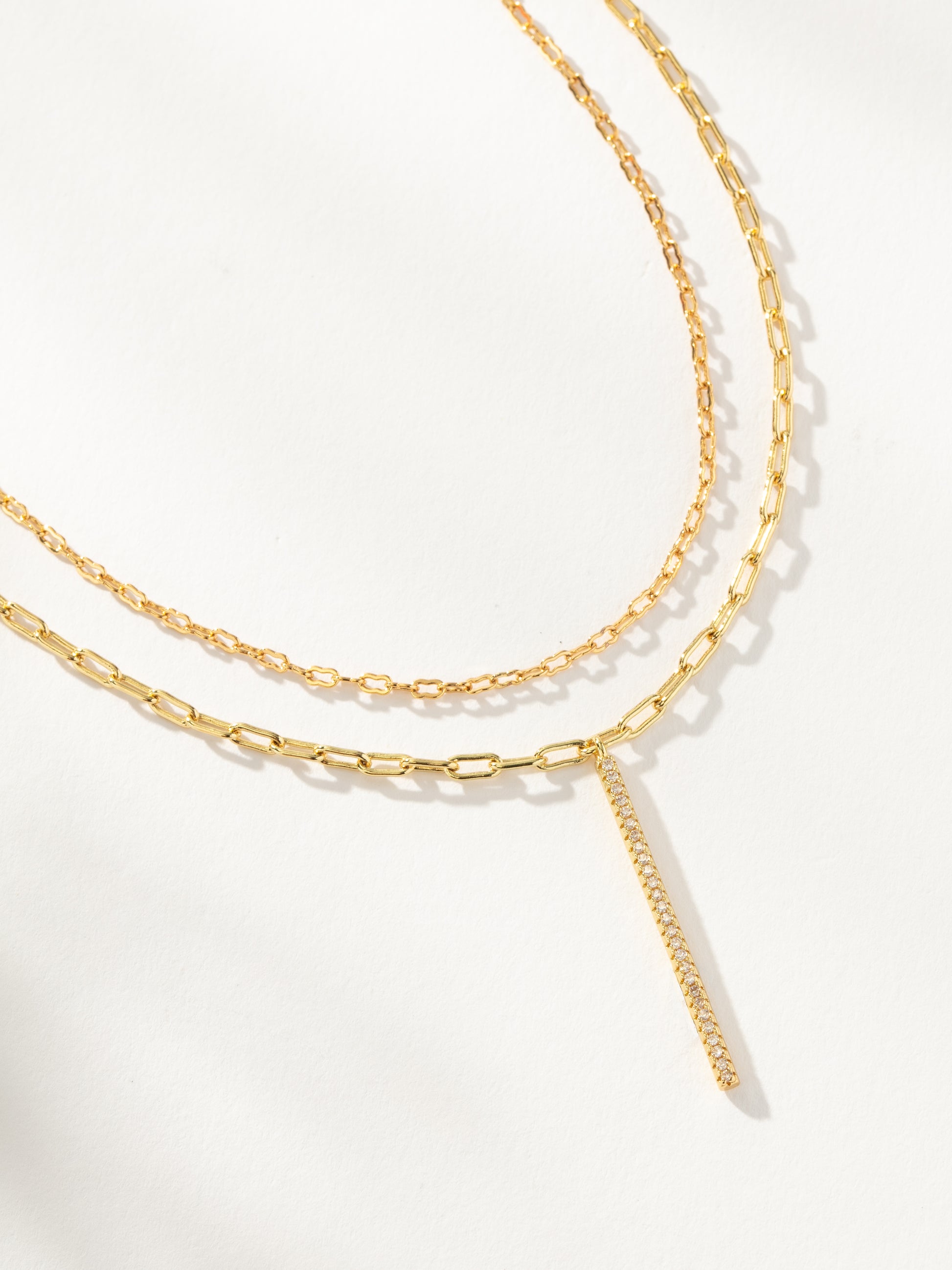 Simple Double Chain Necklace | Gold | Product Detail Image | Uncommon James