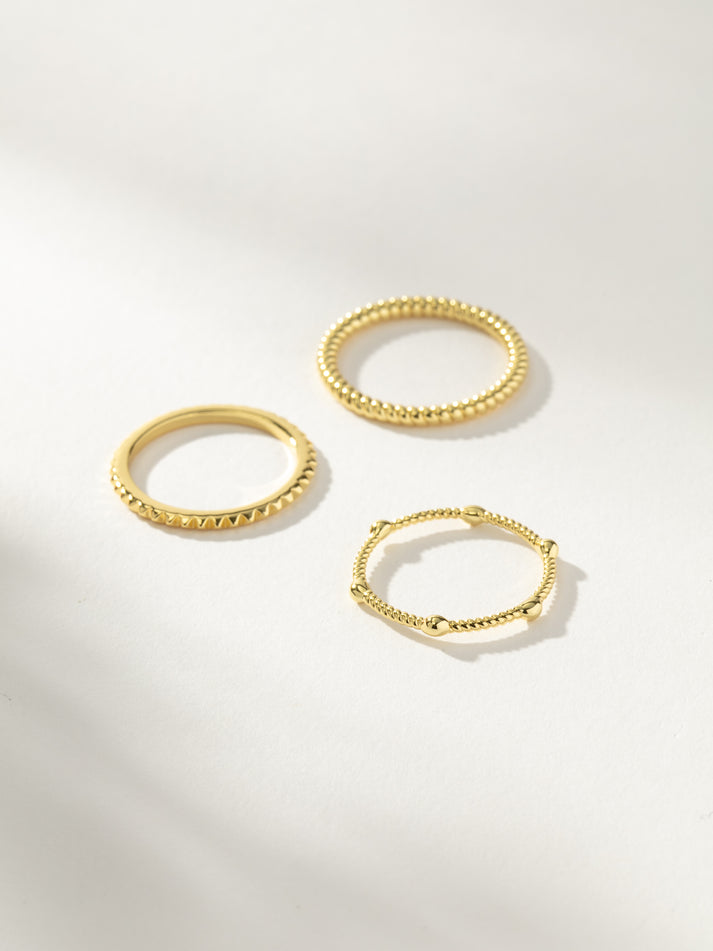 No Boundaries Simple Ring Set of Three in Gold | Uncommon James