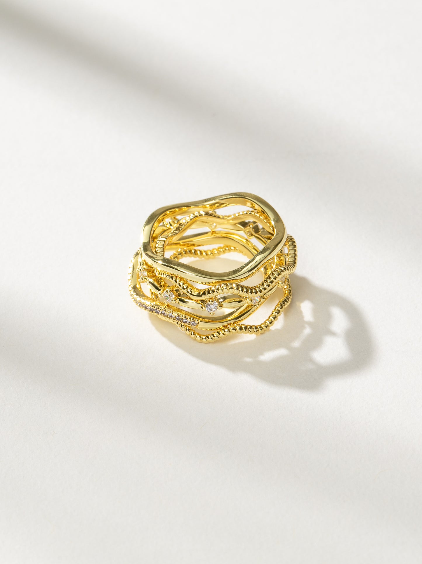 Vintage 5 Layered Ring Set | Gold | Product Image | Uncommon James