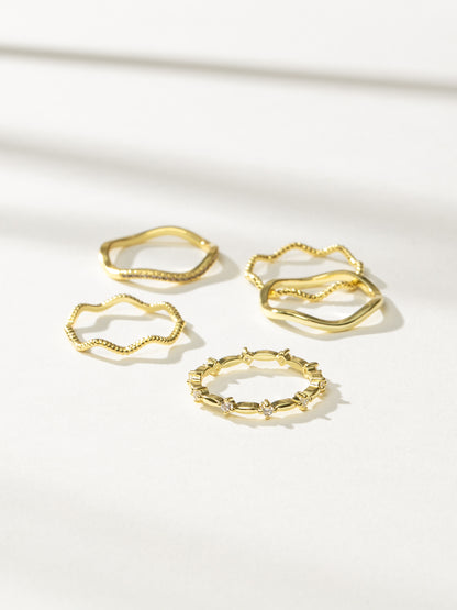 ["Vintage 5 Layered Ring Set ", " Gold ", " Product Image 2 ", " Uncommon James"]