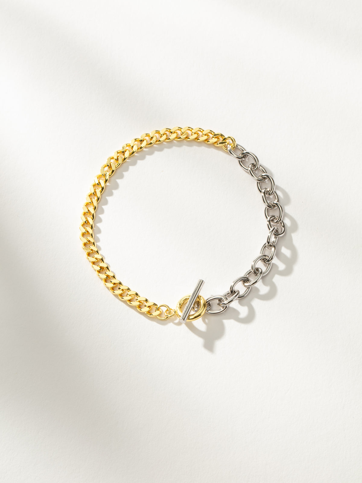 Silver and Gold Mixed Up Double Chain Bracelet | Uncommon James