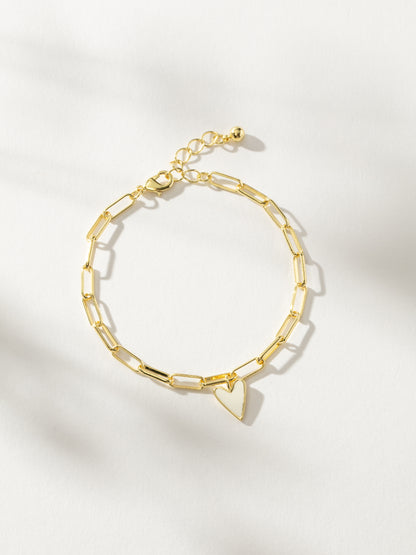 White Heart Bracelet | Gold | Product Image | Uncommon James