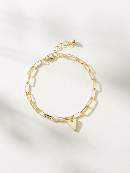 White Heart Bracelet | Gold | Product Image | Uncommon James