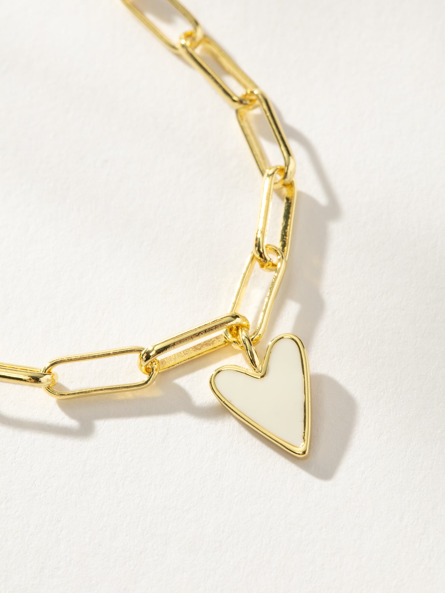 White Heart Bracelet | Gold | Product Detail Image | Uncommon James