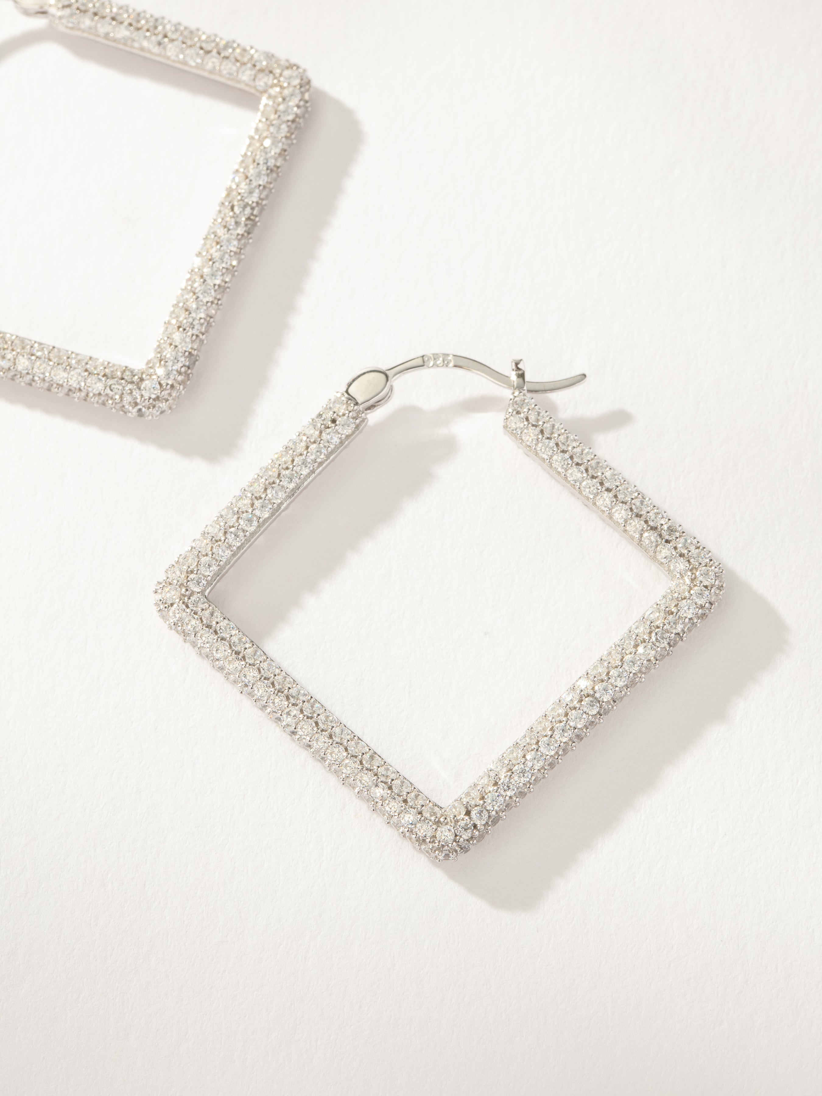 Sterling Silver Mini Girl Boss Pavé Hoop Earrings | Uncommon James