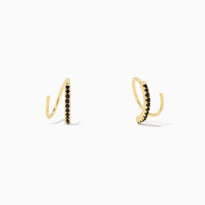 ["Seeing Double Earrings ", " Gold Black ", " Product Image ", " Uncommon James"]