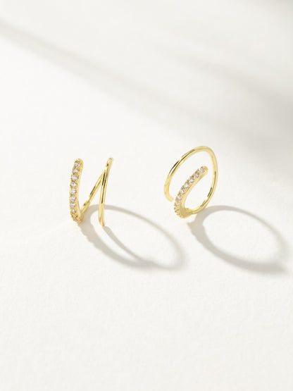 Seeing Double Earrings | Gold Clear | Product Image | Uncommon James