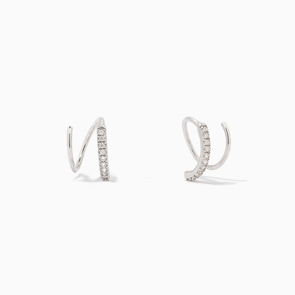 ["Seeing Double Earrings ", " Sterling Silver Clear ", " Product Image ", " Uncommon James"]