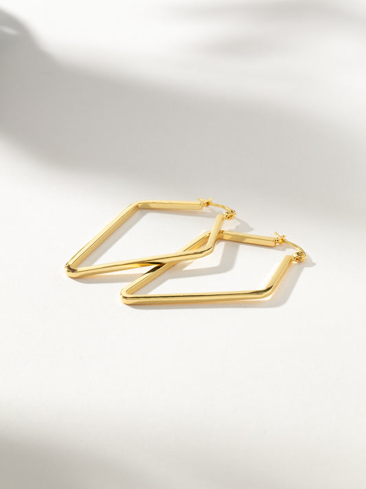 Sharp Edge Hoops | Gold | Product Image | Uncommon James