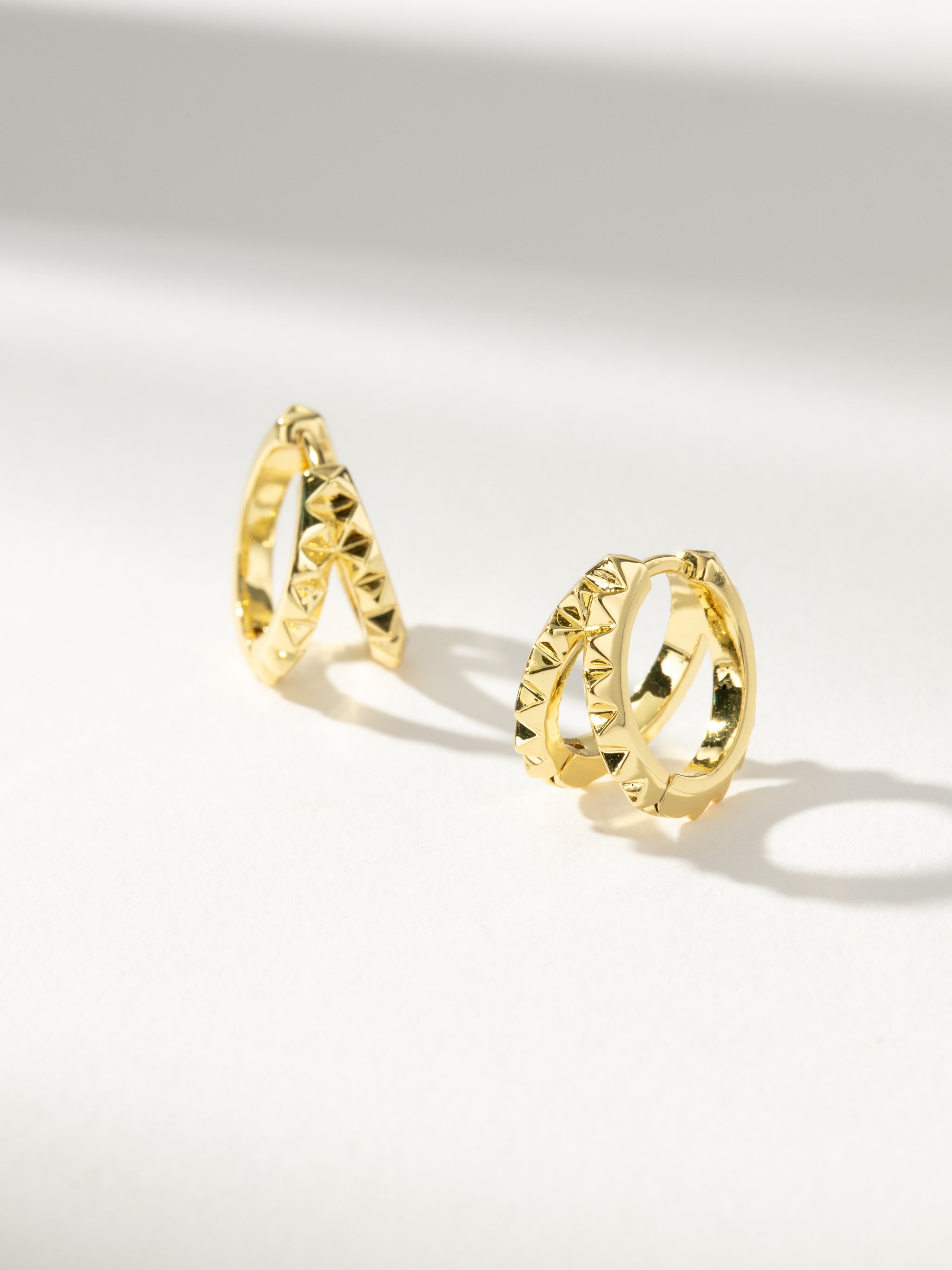 Textured Huggie Hoop Earrings main image 0