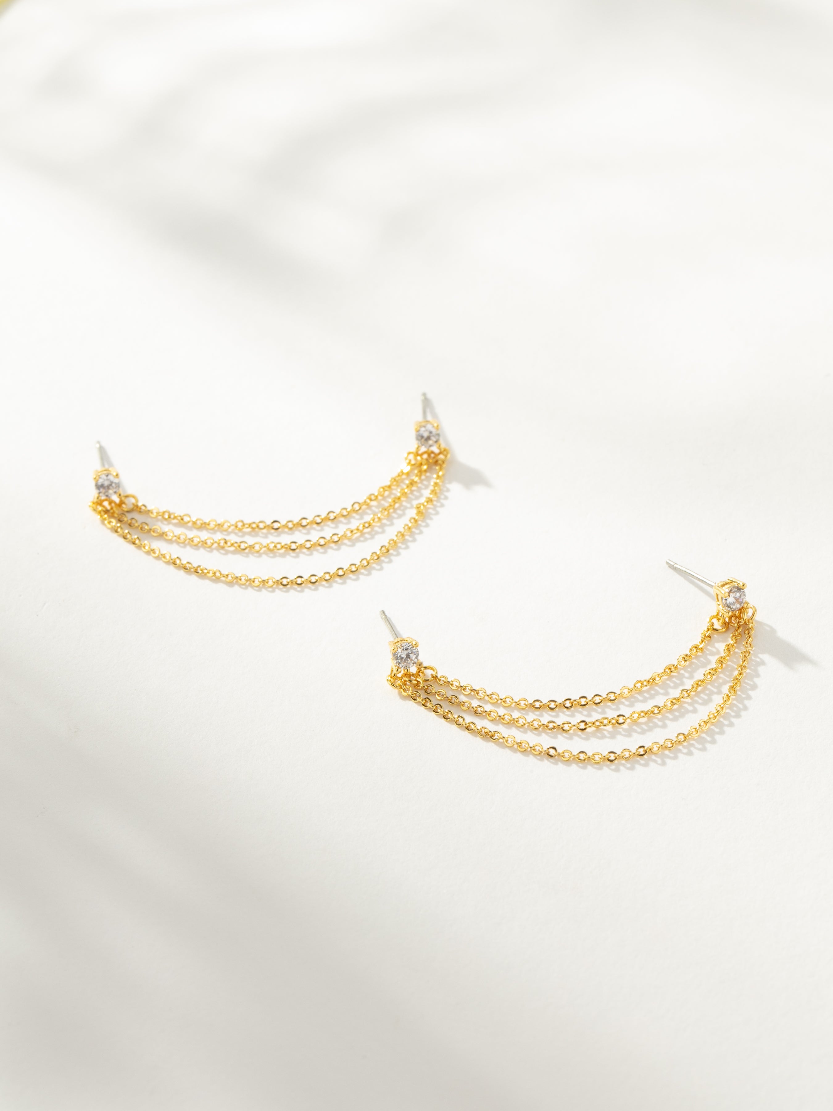 Shop Triple Gold Chain Earring