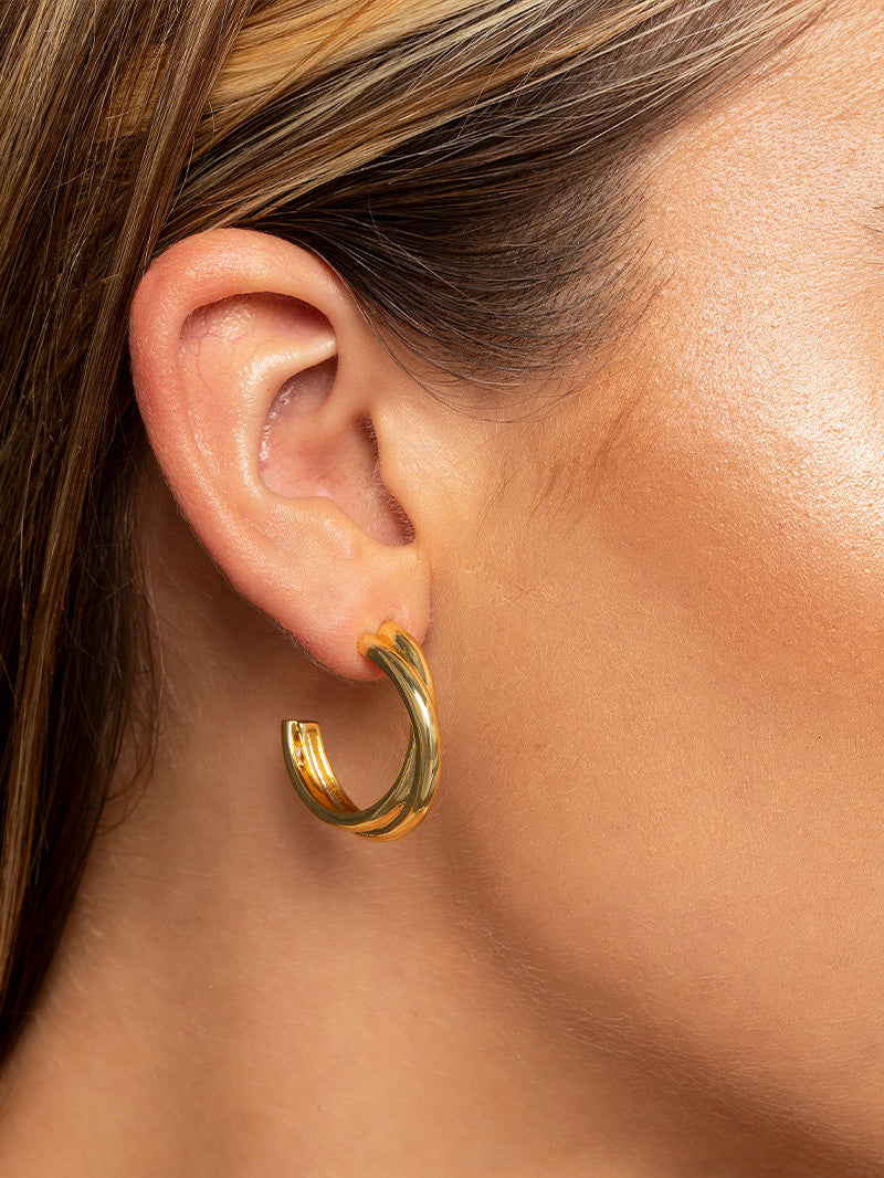 Twisted Hoops | Gold | Model Image | Uncommon James