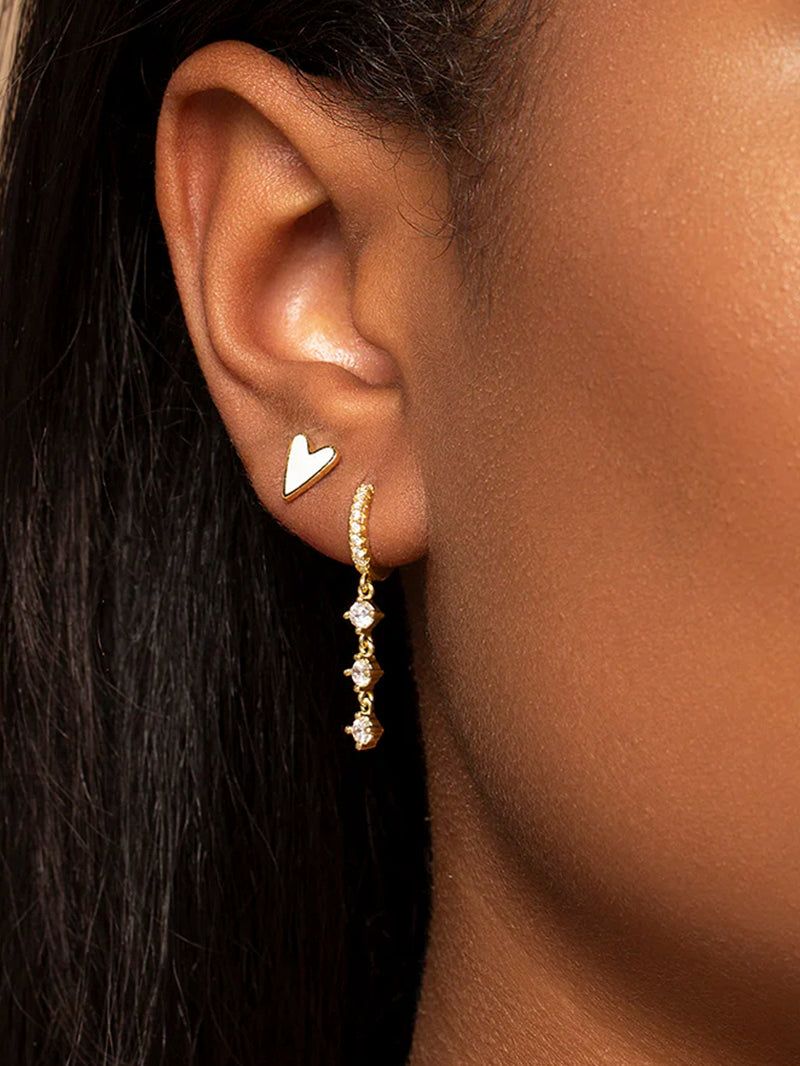 White heart earrings sales