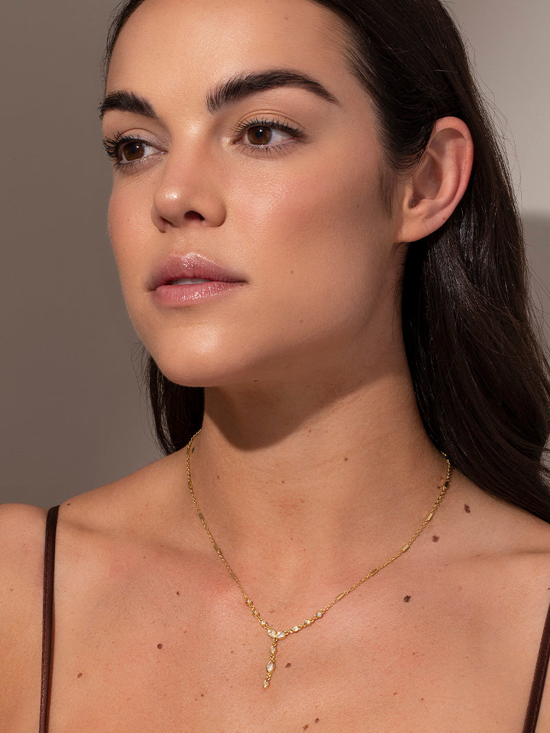 Drama Queen Necklace | Gold | Model Image | Uncommon James