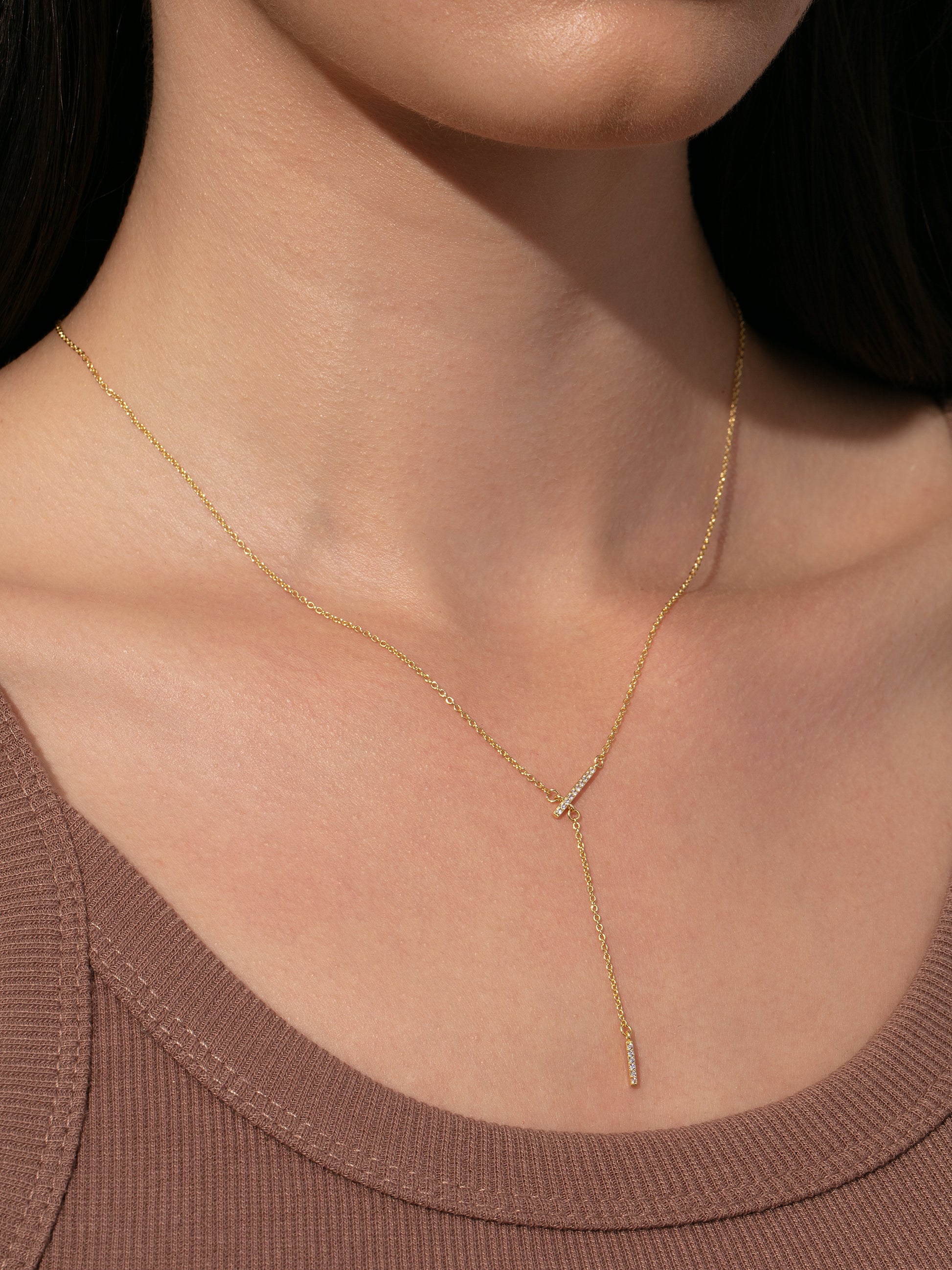 Imperfect Necklace | Gold | Model Image | Uncommon James