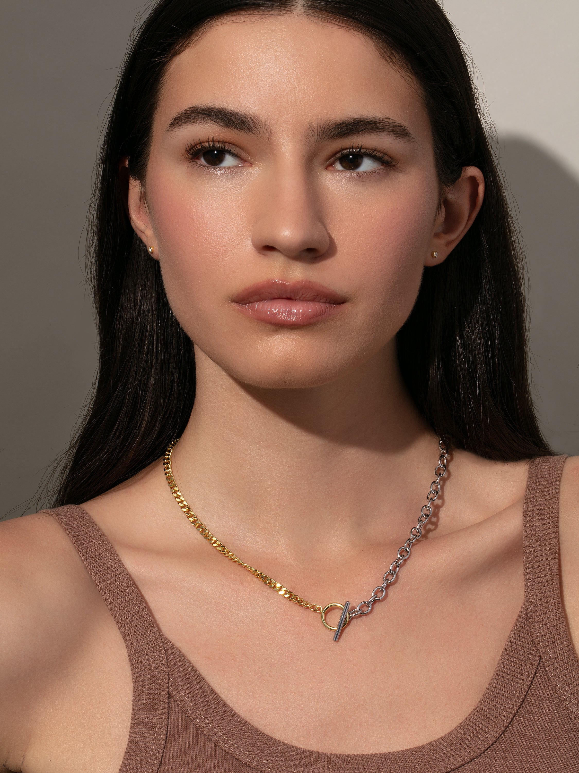 Mixed metal chain necklace shop