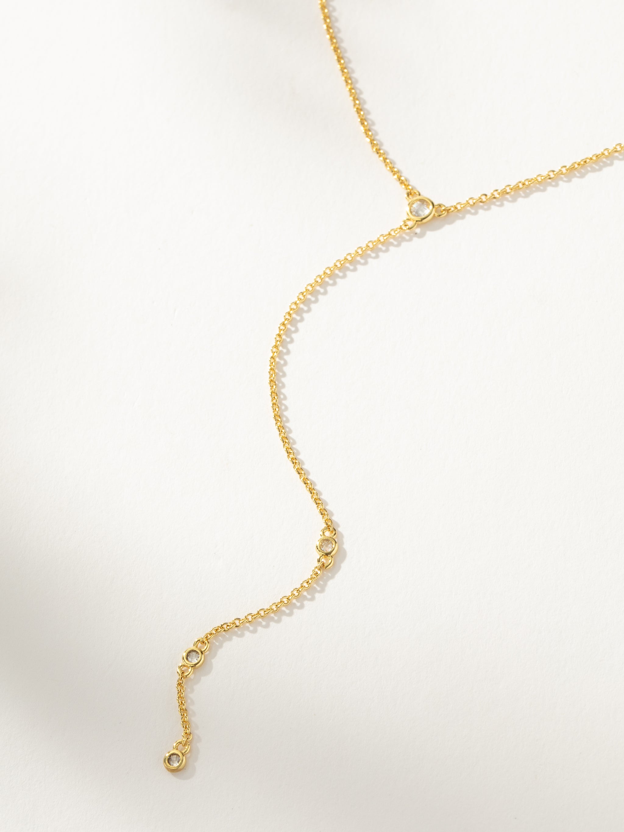 Soft Touch Dainty Chain Lariat Necklace in Gold | Uncommon James