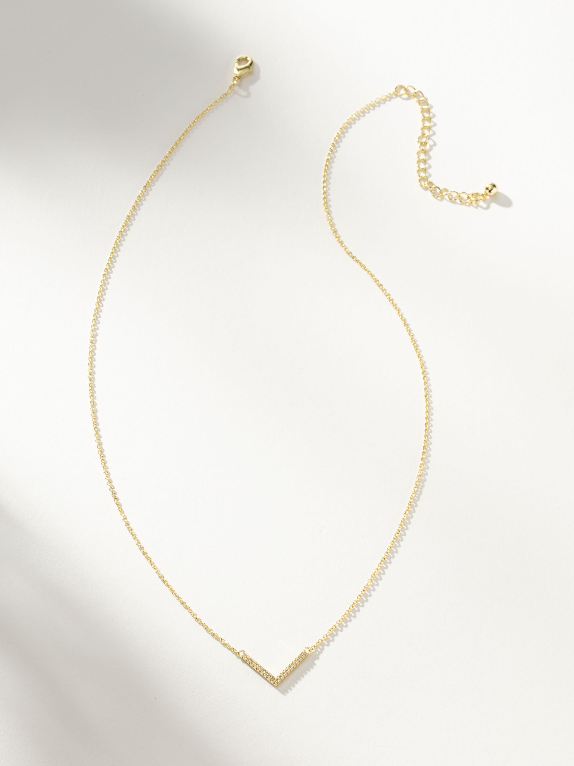 Baby V Necklace | Gold Clear | Product Image | Uncommon James