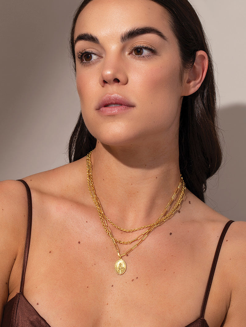 Three's Company Necklace | Gold | Model Image | Uncommon James