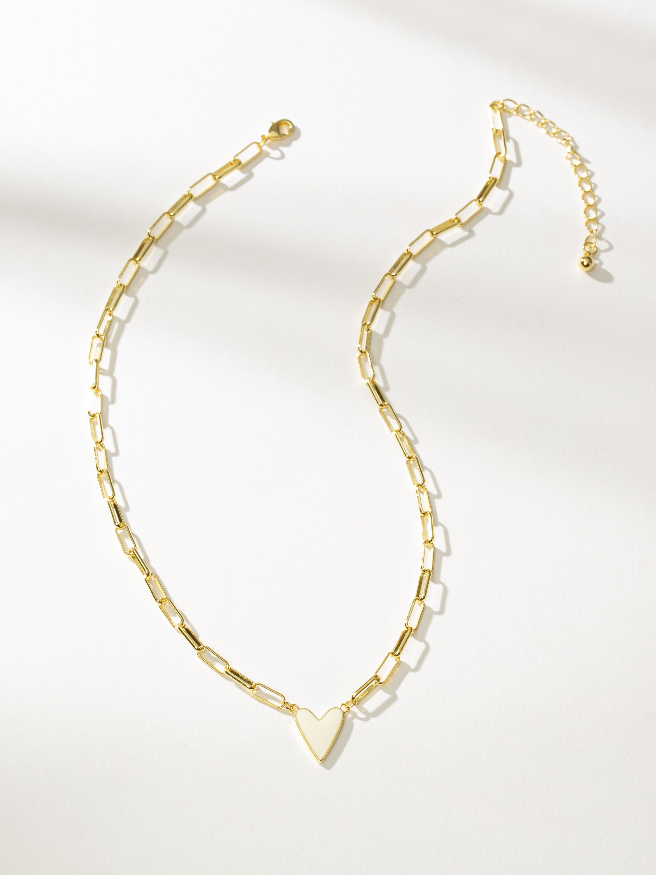 Colored Enamel Heart Chain Necklace in Gold | Uncommon James