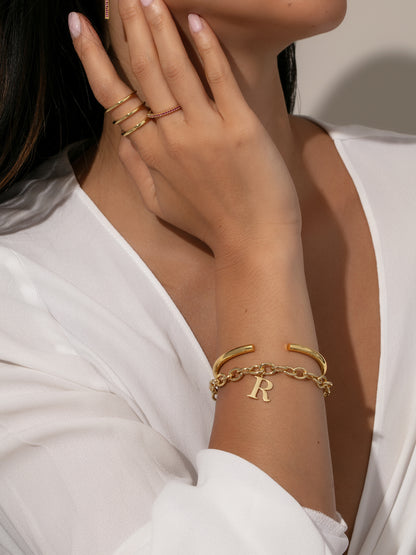 ["Remember Me Bracelet ", " Gold ", " Model Image 2 ", " Uncommon James"]