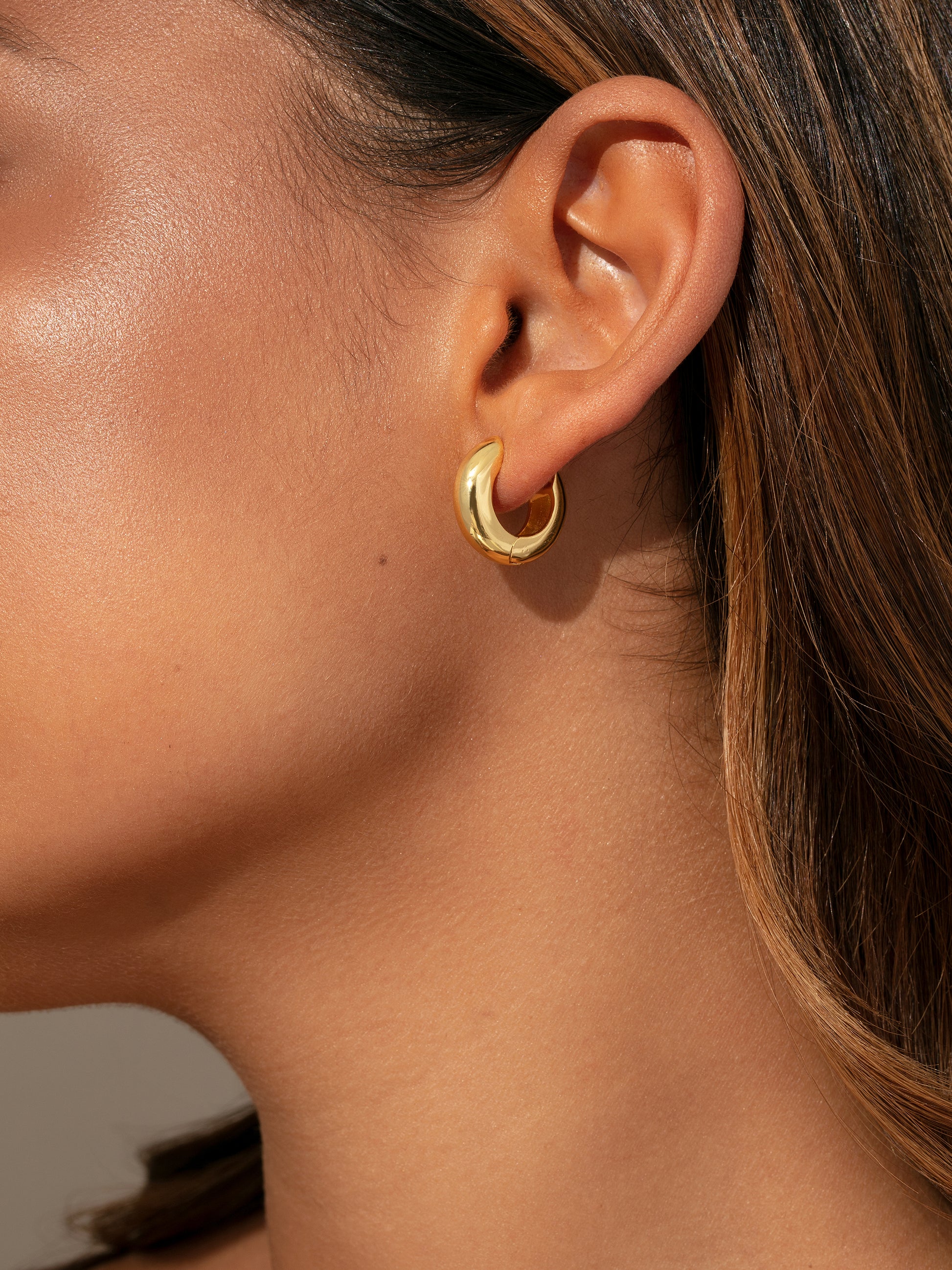 Attitude Thick Hoop Earrings in Gold | Hoops + Huggies | Uncommon James