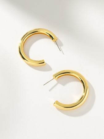 あい　Classic Hoops Thick Small Gold J12E-CLASSICTHICKHOOP-GOLD-