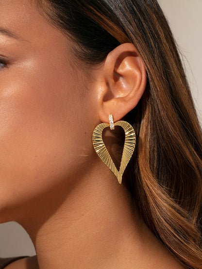 Honeymoon Statement Heart Earrings in Gold Uncommon James Honeymoon Statement Heart Earrings in Gold Uncommon James