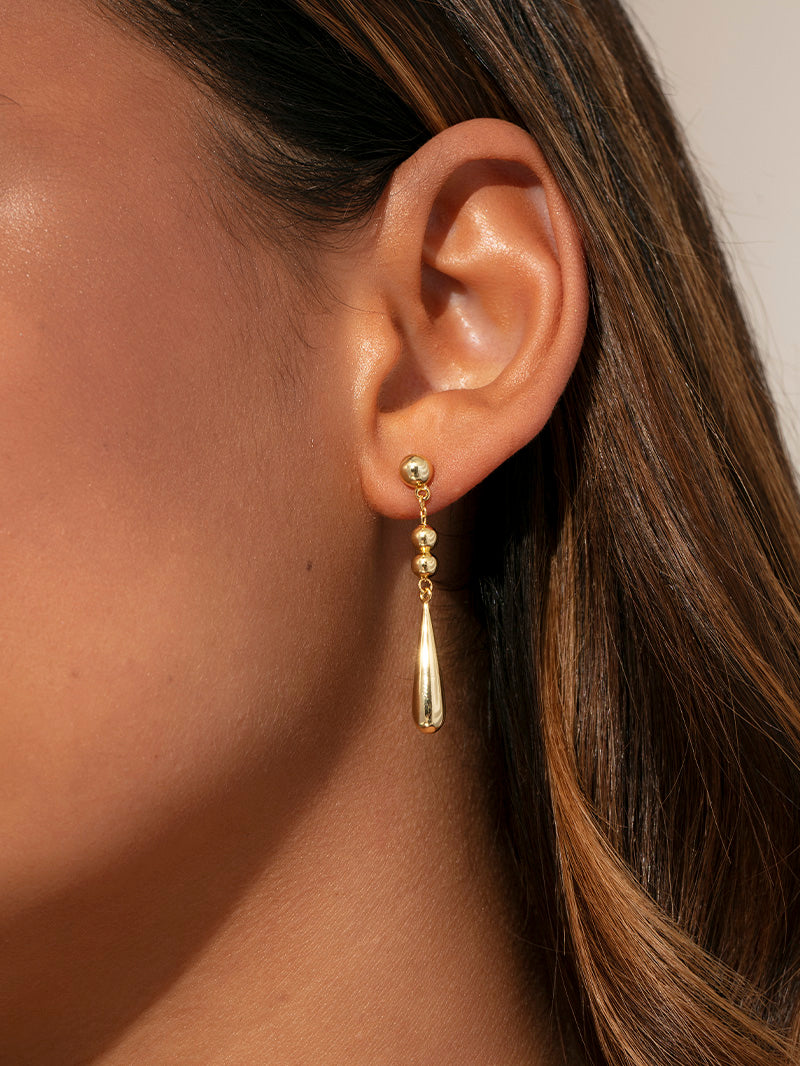 On the List Earrings | Gold | Model Image | Uncommon James