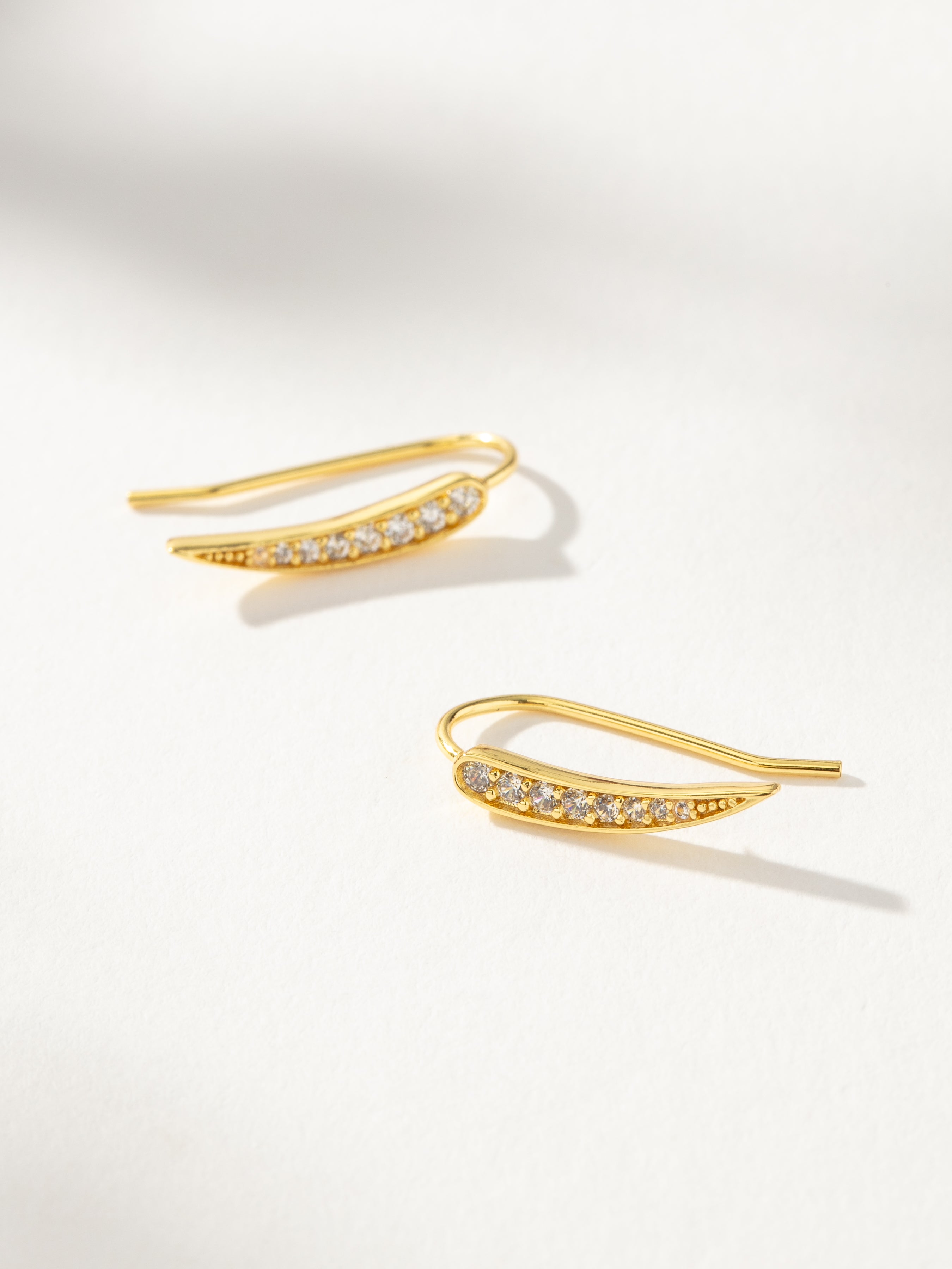 Curved climber earrings online