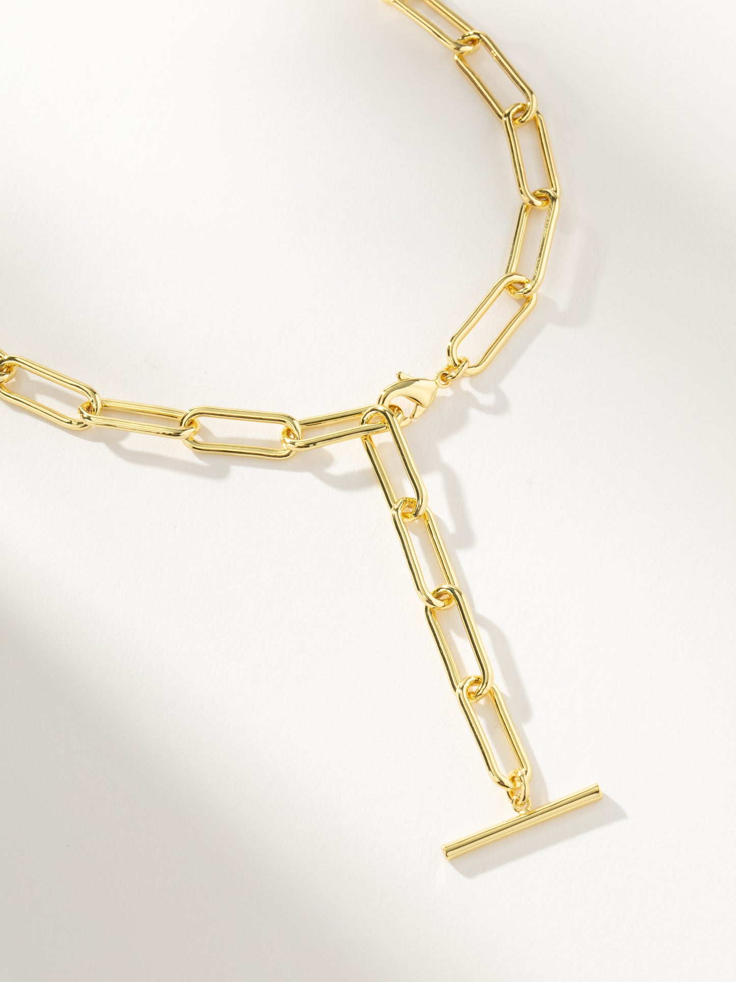 Excessive Chain Lariat Necklace | Gold | Product Detail Image | Uncommon James