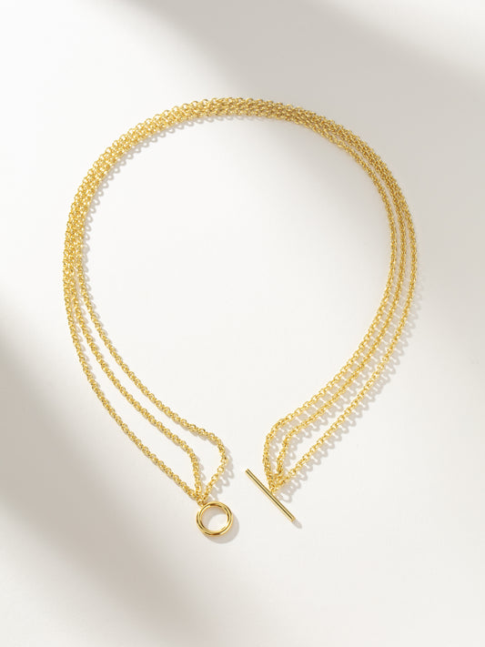 Iconic Triple Chains Necklace | Gold | Product Image | Uncommon James