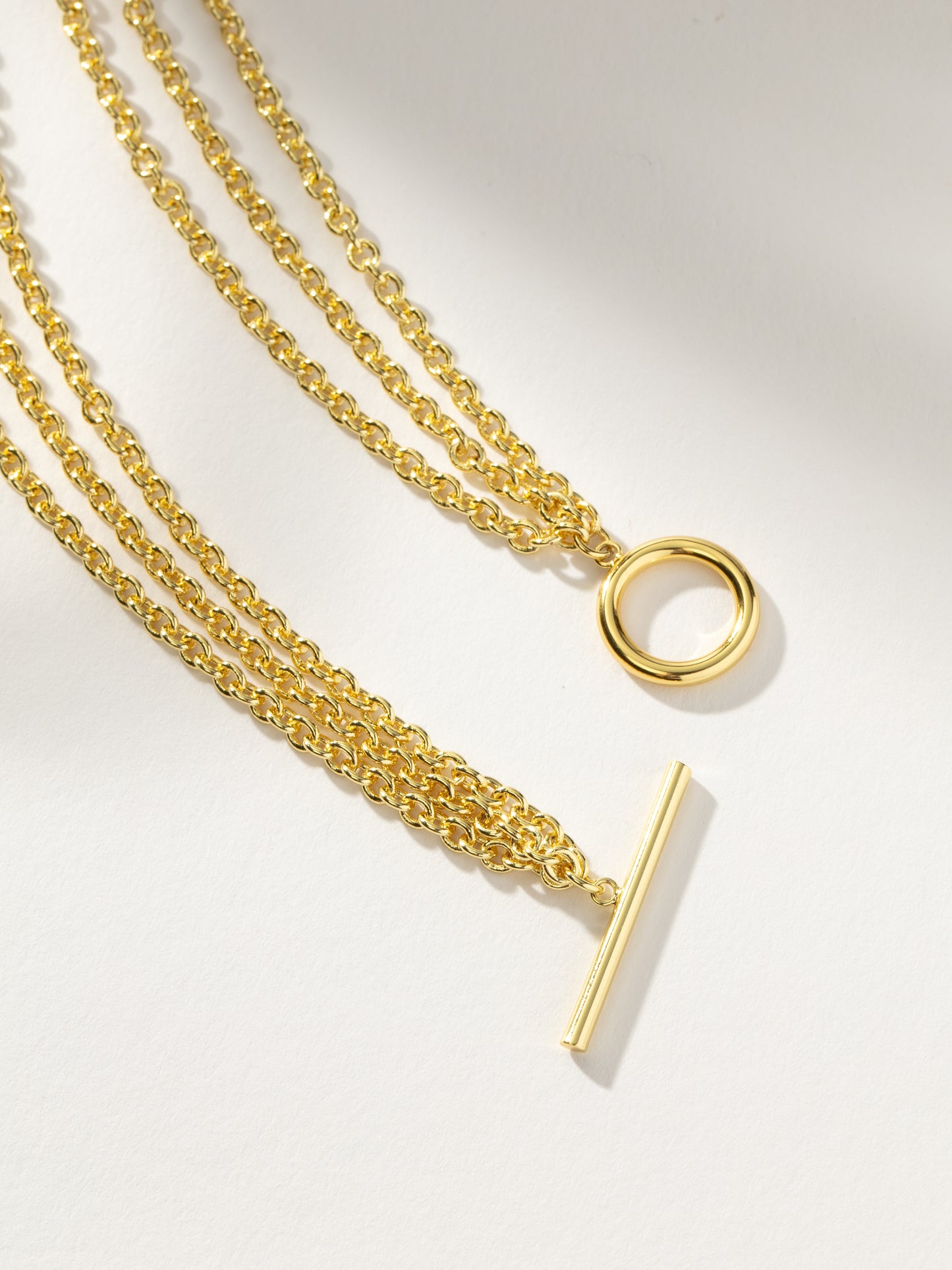 Iconic Triple Chains Necklace | Gold | Product Detail Image | Uncommon James