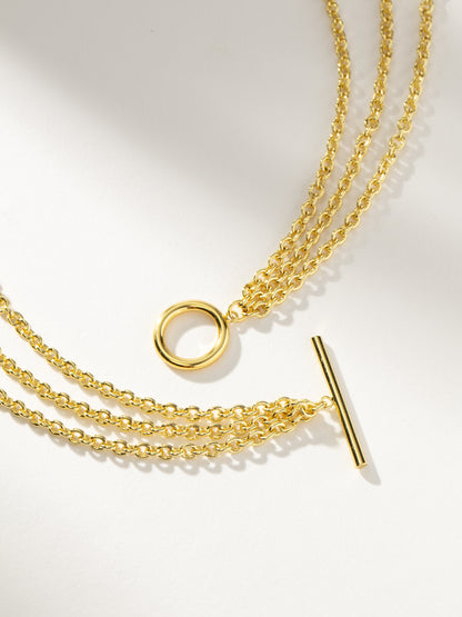 ["Iconic Triple Chains Necklace ", " Gold ", " Product Detail Image 2 ", " Uncommon James"]