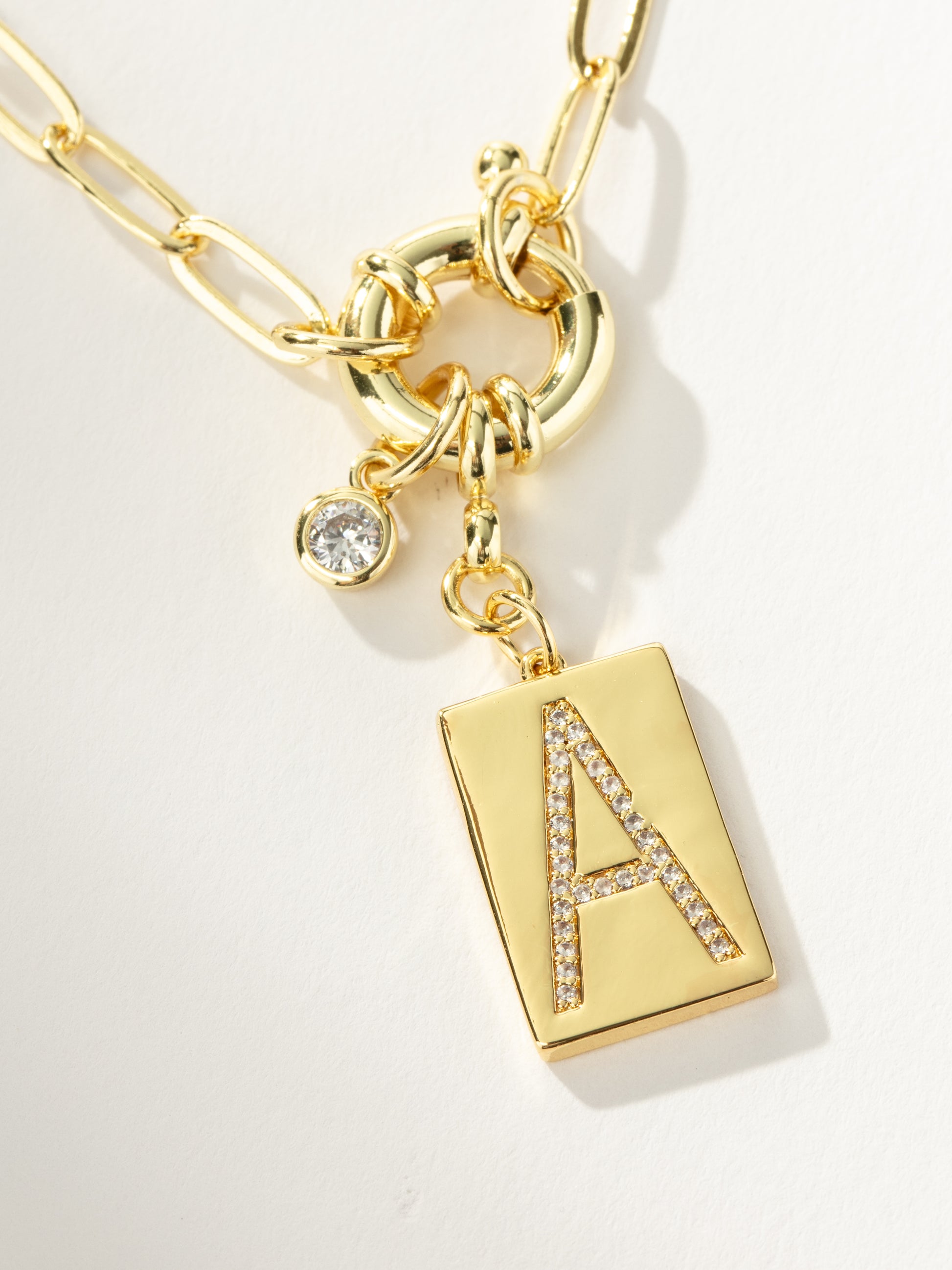Initial Chain Necklace | Gold A | Product Detail Image | Uncommon James