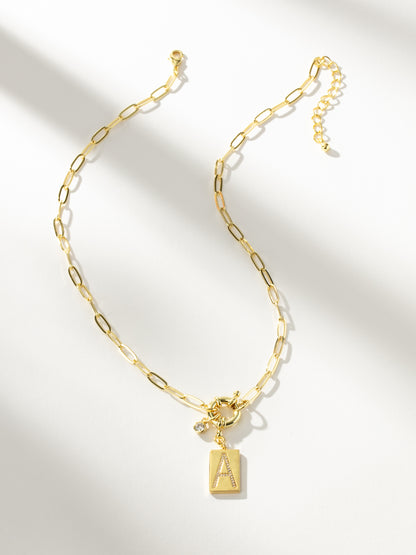 ["Initial Chain Necklace ", " Gold ", " Product Image ", " Uncommon James"]