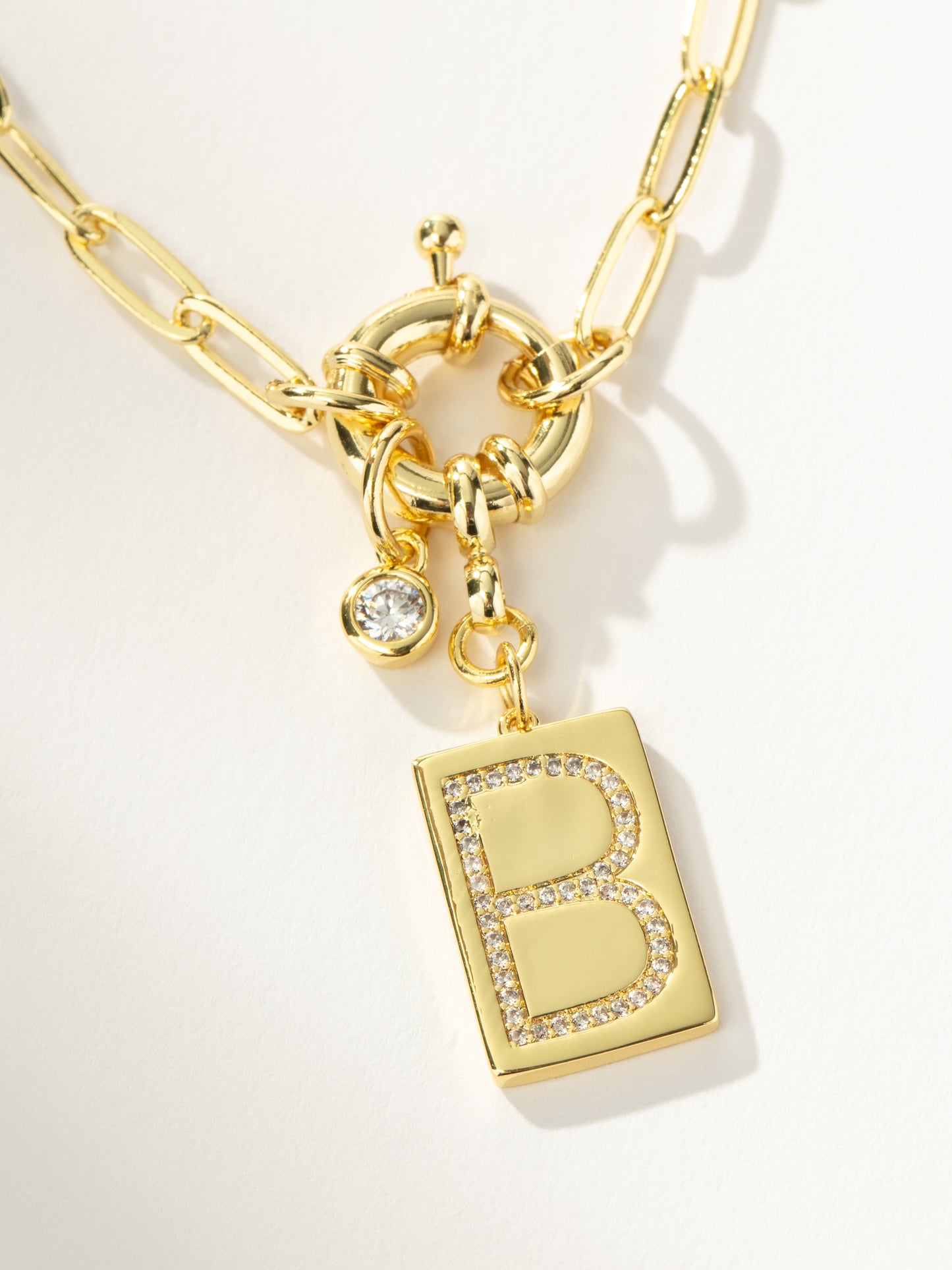 Initial Chain Necklace | Gold B | Product Detail Image | Uncommon James