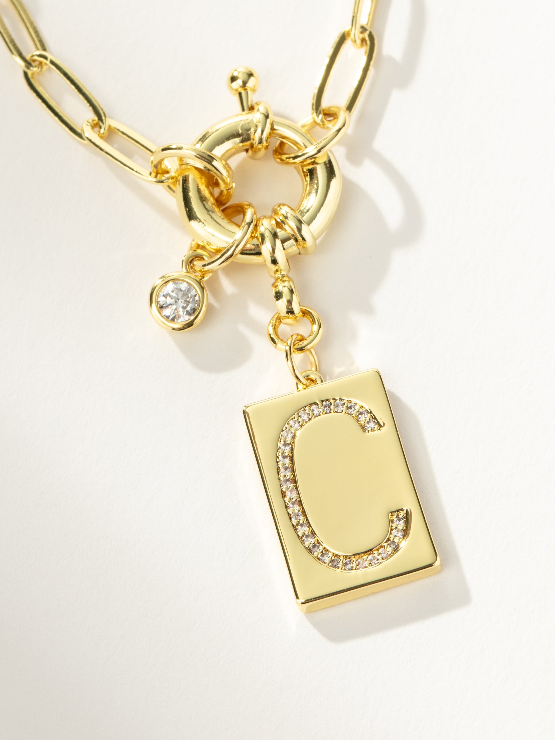 Initial Chain Necklace | Gold C | Product Detail Image | Uncommon James