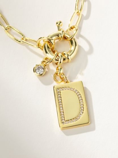 ["Initial Chain Necklace ", " Gold D ", " Product Detail Image ", " Uncommon James"]