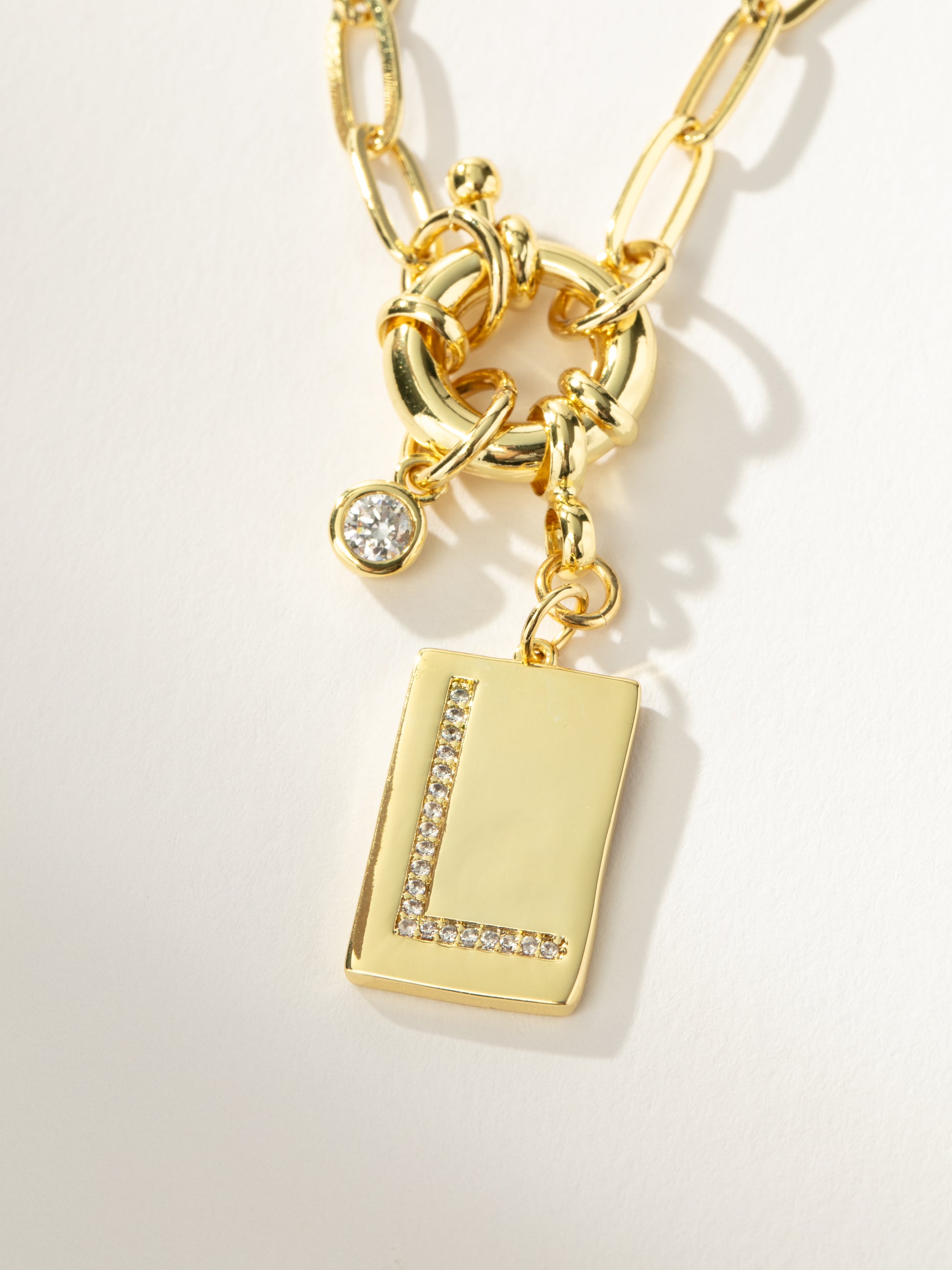 Initial Chain Necklace | Gold L | Product Detail Image | Uncommon James