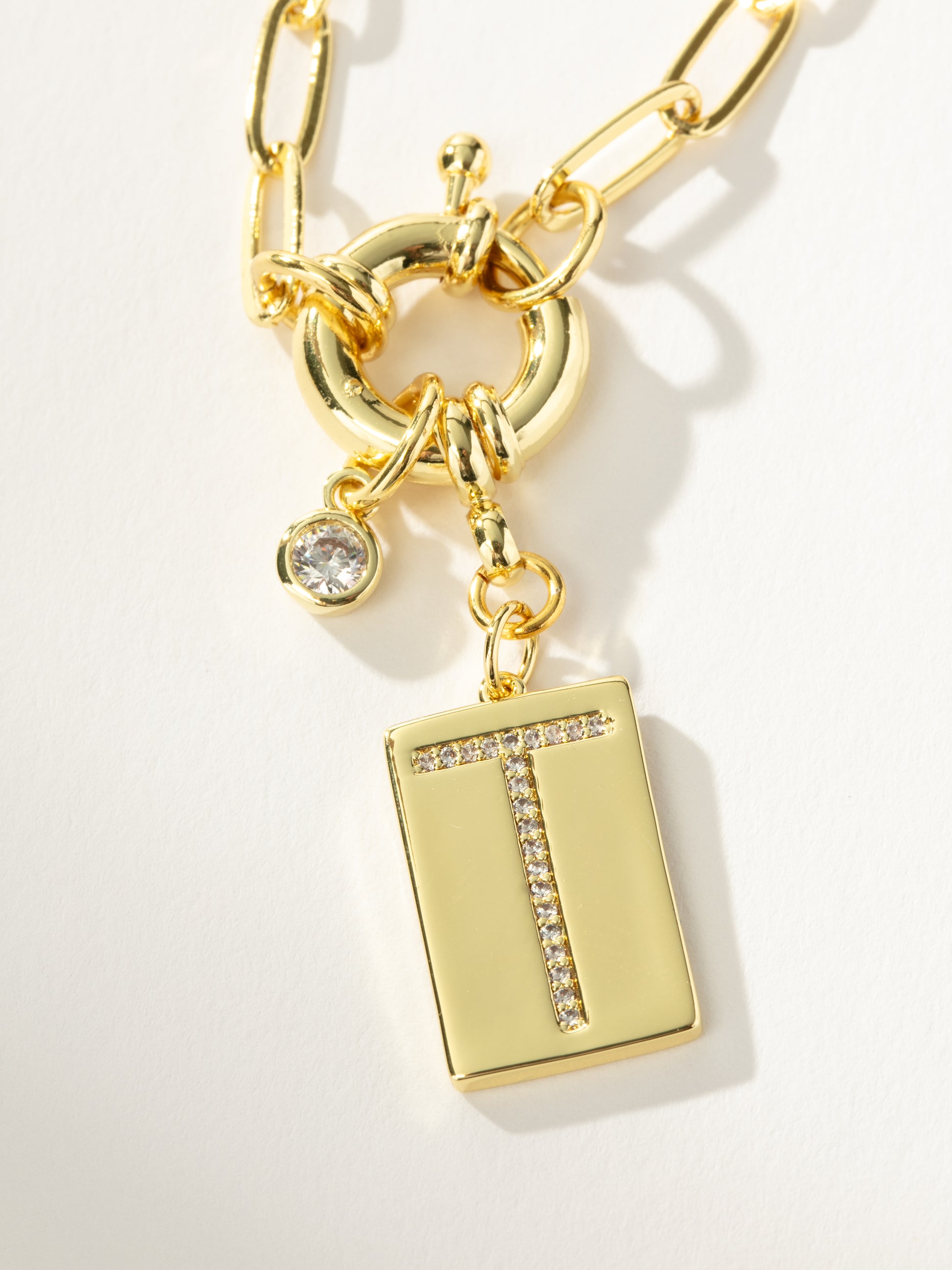 Initial Chain Necklace | Gold T | Product Detail Image | Uncommon James