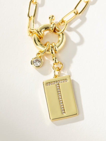 ["Initial Chain Necklace ", " Gold T ", " Product Detail Image ", " Uncommon James"]